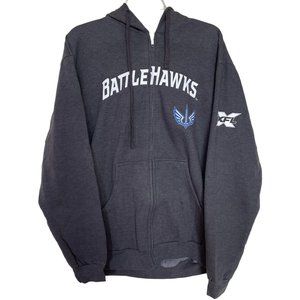 XFL St Louis Defenders Full Zip‎ Hoodie Jacket Size Large L Gray